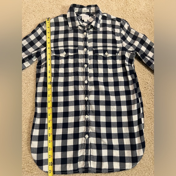 J. Crew blue & white checkered button up size XS - Picture 10 of 13
